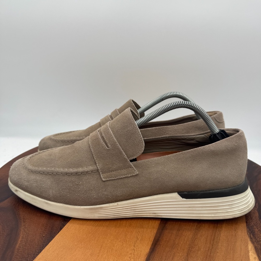 Wolf and Shepherd Mens Size 11 Crossover Shoe Brown Suede Slip On Casual Loafer - Picture 4 of 10
